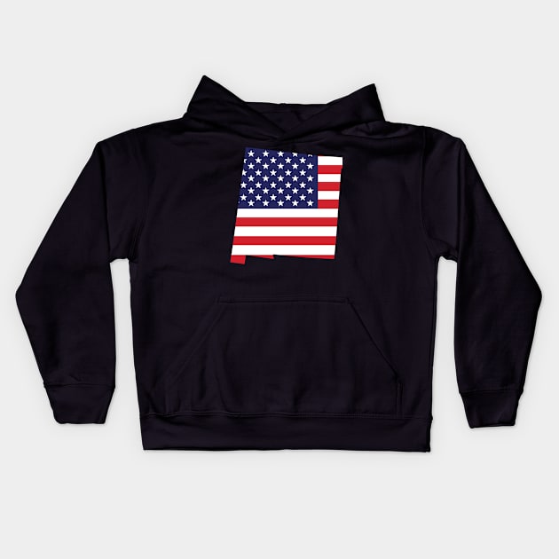 New Mexico State Shape Flag Background Kids Hoodie by anonopinion